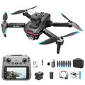 F208 Opvouwbare professionele drone V.2.0 met afstandsbediening met 4.5" scherm - borstelloos, GPS - zwart