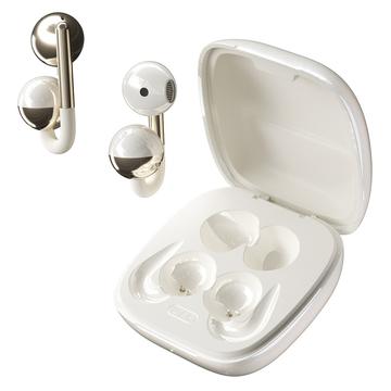 F22 Oorklem OWS draadloze hoofdtelefoon met ENC ruisonderdrukking en Bluetooth 6.0 - Wit