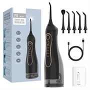 F5 Draagbare elektrische waterflosser/monddouche - Zwart
