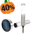 FDTwelve Waterbestendige LED Solar Tuinlamp - 56.5cm (Geopende verpakking - Bevredigend) - Zilver