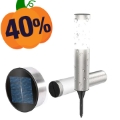 FDTwelve Waterbestendige LED Solar Tuinlamp - 56.5cm - Zilver