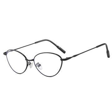 Modieuze Ovale Anti Blauw Licht Bril - Zwart