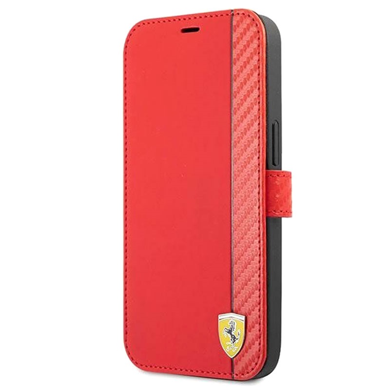 annuleren Kostuum Hoe Ferrari On Track Carbon Stripe iPhone 13 Portemonnee Hoesje