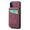 iPhone 11 Fierre Shann Bekleed Hybrid Case met Kaarthouder en Standaard