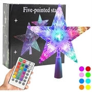 RGB-LED-lamp in de vorm van een vijfpuntige ster - afstandsbediening, USB-voeding - 22cm