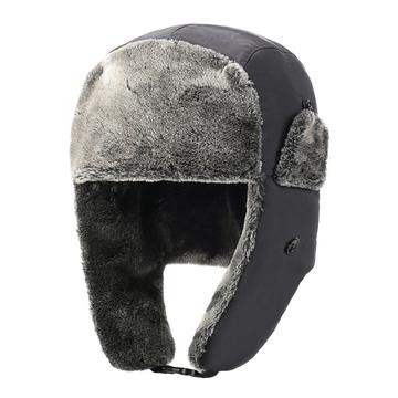 Met fleece gevoerde dikke wintervalmuts - Grijs