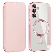 Samsung Galaxy A15 Flip hoesje met kaartsleuf - MagSafe compatibel - Roze