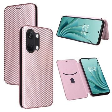 OnePlus Ace 2V/Nord 3 Flip Hoesje - Koolstofvezel - Rose Gold