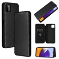 Samsung Galaxy A22 5G, Galaxy F42 5G Flip Cover - Koolstofvezel