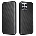 Honor X8 Flip Cover - Koolstofvezel - Zwart