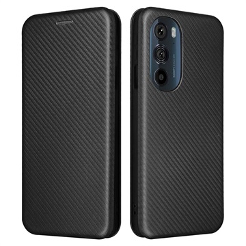 Motorola Edge X30 Flip Cover - Koolstofvezel - Zwart