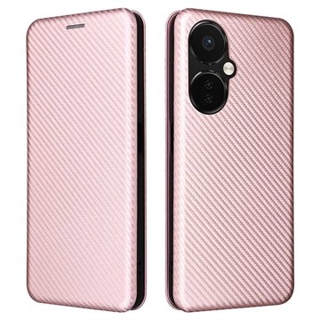 OnePlus Nord CE 3 Lite/N30 Flip Hoesje - Koolstofvezel - Rose Gold