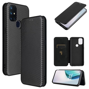 OnePlus Nord N10 5G Flip Cover - Koolstofvezel