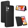 Samsung Galaxy A14/A14 5G Flip Hoesje - Koolstofvezel - Zwart