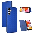 Samsung Galaxy A14/A14 5G Flip Hoesje - Koolstofvezel - Blauw