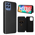 Samsung Galaxy M33 Flip Hoesje - Koolstofvezel - Zwart