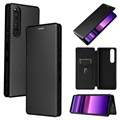 Sony Xperia 1 III Flip Cover - Koolstofvezel - Zwart