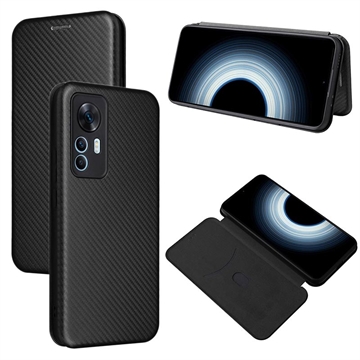 Xiaomi 12T/12T Pro Flip Cover - Koolstofvezel