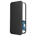 iPhone 14 Pro Flip Cover - Koolstofvezel - Zwart
