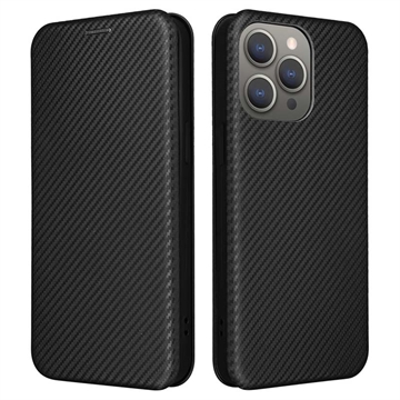 iPhone 15 Pro Max Flip Hoesje - Koolstofvezel - Zwart