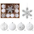 Set kerstballen/sneeuwvlokversieringen met vloklaag – 8 cm/16 cm – 10 stuks – wit