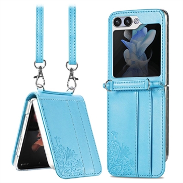 Samsung Galaxy Z Flip5 Floral Print Hoesje met Band
