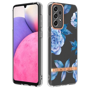 Flower Series Samsung Galaxy A33 5G TPU Hoesje - Blauwe Pioen