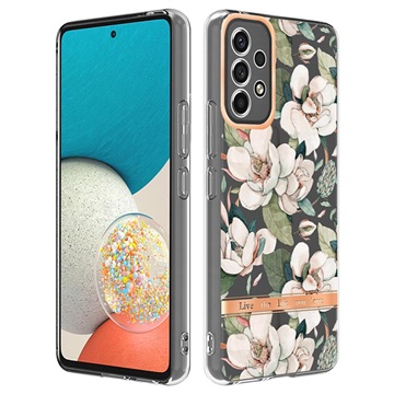 Flower Series Samsung Galaxy A53 5G TPU Hoesje - Groene Gardenia