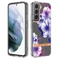 Flower Series Samsung Galaxy S22 5G TPU Hoesje - Paarse Begonia