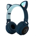 Opvouwbare Bluetooth Kattenoor Kinderen Kopfhörer - Groen