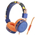 Opvouwbare On-Ear Stereo Kinderen Koptelefoon B2 - 3.5mm - Oranje / Blauw