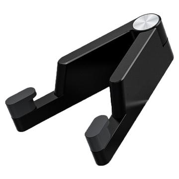 Opvouwbare telefoonhouder van aluminiumlegering voor smartphones/tablets 4-7" - Zwart