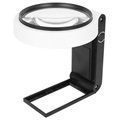 Opvouwbaar Vergrootglas met UV- en LED-licht 7018A - Zwart / Wit