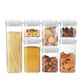 Voedselopbergers - 500ml, 800ml, 1200ml, 1900ml - 7 stuks - Wit