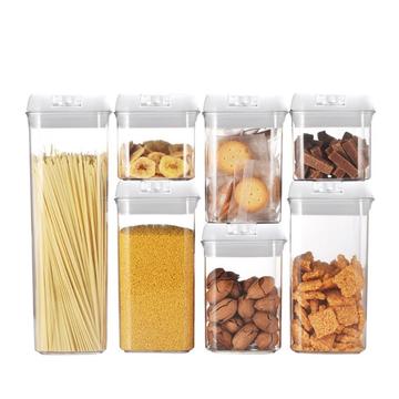 Voedselopbergers - 500ml, 800ml, 1200ml, 1900ml - 7 stuks - Wit