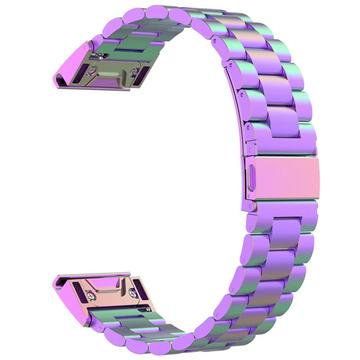Garmin QuickFit 26mm / Garmin Fenix 7X / 7X Pro / 6X Roestvrij Staal Bandje 3 Kralen Horlogebandje - Multi-kleur