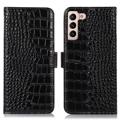 Crocodile Series Samsung Galaxy S23 5G Wallet Leren Hoesje met RFID