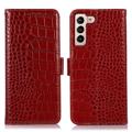 Crocodile Series Samsung Galaxy S23+ 5G Wallet Leren Hoesje met RFID