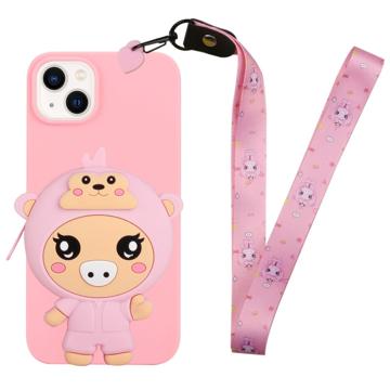 Cartoon Design iPhone 14 Plus TPU Hoesje met Ritssluiting