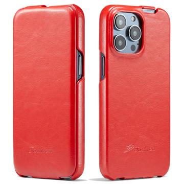 Fashion iPhone 14 Pro Max Vertical Flip Case - Rood