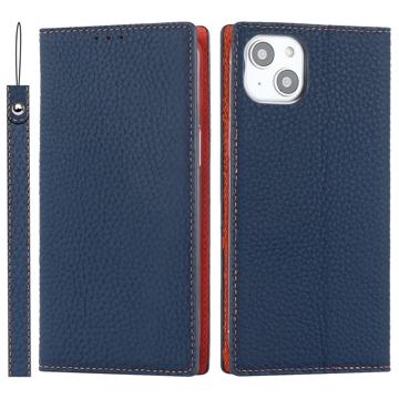 iPhone 14 Wallet Leren Hoesje met RFID - Donkerblauw