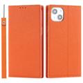 iPhone 14 Wallet Leren Hoesje met RFID - Oranje
