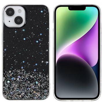 Starry Sky Sparkle iPhone 14 TPU Hoesje - Zwart