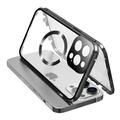 iPhone 15 Pro Max beschermhoes van dubbelzijdig HD gehard glas, compatibel met MagSafe - Zwart