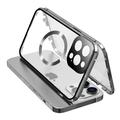 iPhone 15 Pro Max beschermhoes van dubbelzijdig HD gehard glas, compatibel met MagSafe - Zilver