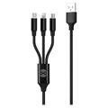 Forever 3-in-1 Gevlochten USB Oplaadkabel - 1.2m