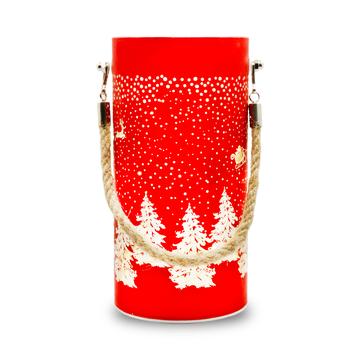 Forever Light FCL-10 LED Kerstlantaarn - Rood / Goud