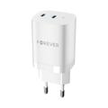 Forever TC-05-35CC 35W GaN Muurlader - 2xUSB-C, Power Delivery, Quick Charge - Wit