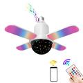 Vierbladige RGB plafondlamp met Bluetooth speaker & afstandsbediening - E27 - Sterrenhemel