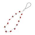 Telefoonhanger met fruitmotief / polsbandje - 22cm - wit / rood